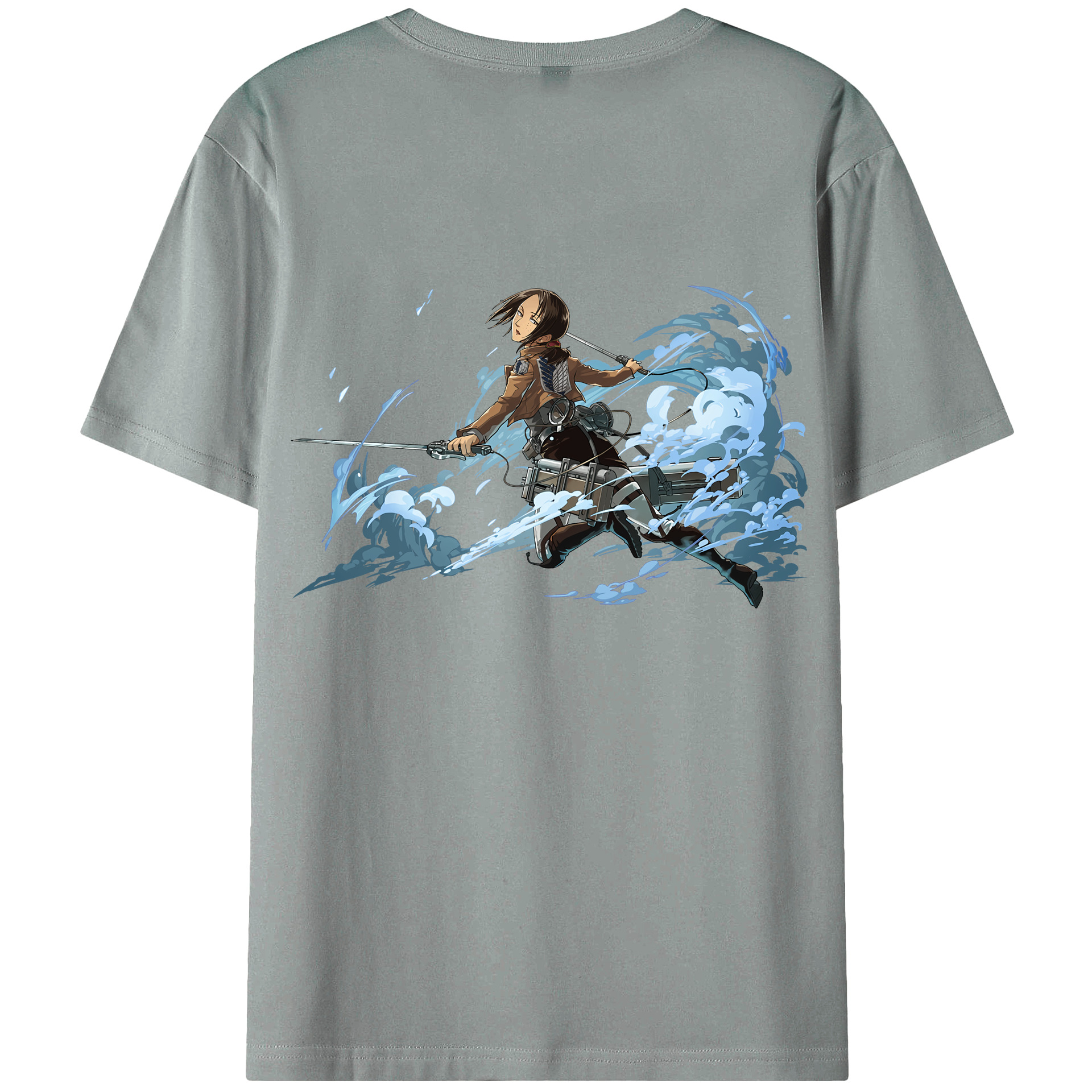 （画像用） 進撃の巨人 Attack on Titan 綿100％ メンズ半袖Tシャツ（バックプリント） 通気性